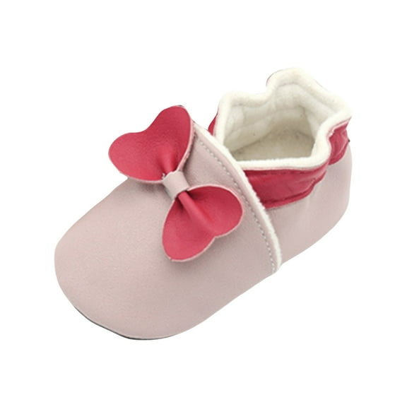 XIMIN Baby Crib Flats Shoes Cute Animal Bowknot Cozy Soft Sole Leather Shoes Moccasins Slippers Infant Girls Boys Slip On First Walking Shoes
