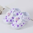 thumbnail image 1 of XIMIN Baby Girl Dress Shoes,Infant Toddler First Walking Flower Canvas Mary Jane Flats with Bowknot Non-Slip Soft Sole Wedding Princess Elegant Lightweight (3-6 Months, Purple), 1 of 5