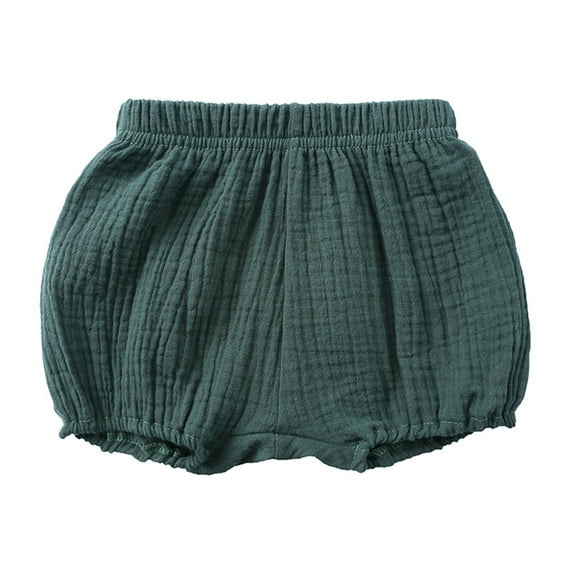 XIMIN Baby Girls Boys Bloomers Newborn Toddler Kids Unisex Cotton Linen Blend Shorts Solid Color Cute PP Unisex Loose Harem Shorts (18-24 Months, Green)