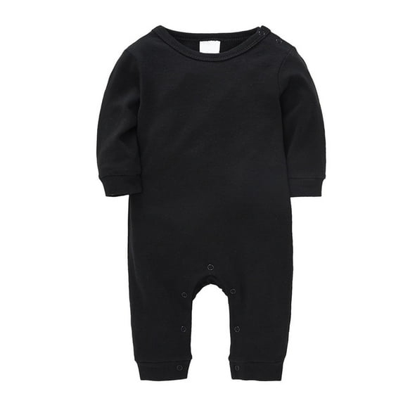 XIMIN Baby Girls Boys Plain Bodysuit Crewneck Shoulder Snaps Long Sleeve Lightweight Breathable Jumpsuit Fall Cozy Warm Romper Comfortable Wear Jumpsuit