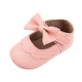 thumbnail image 1 of XIMIN Baby Girls Mary Jane Flats Sparkly Bowknot Princess Dress Crib Lightweight Shoes Non-Slip for Toddler First Walkers Footwear (6-12 Months, Pink), 1 of 7