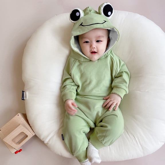 XIMIN Baby Heart Bodysuit, Cute First Birthday Outfit, Fall Winter Long Sleeve Cotton Jumpsuit, Warm Footless Romper for Newborn