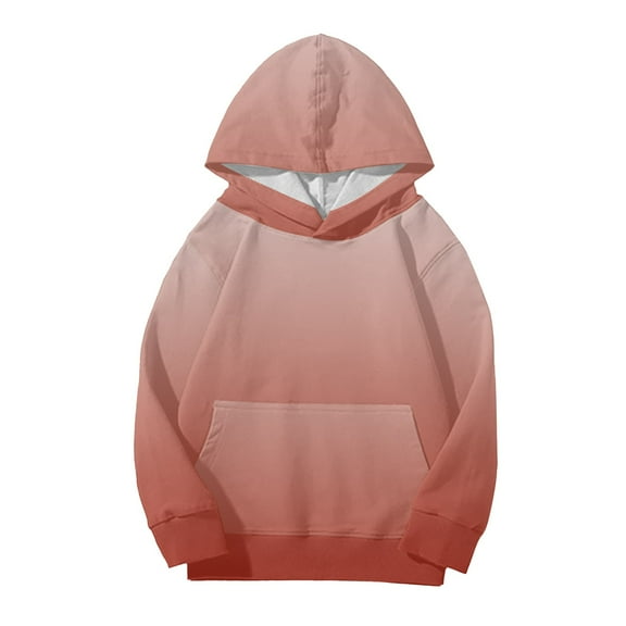 XIMIN Baby Jacket Cute Hoodies for Teen Girls Trendy Preppy Hooded Sweatshirts Oversized Long Sleeve Shirts Gradient Clothes for Girls