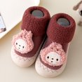 thumbnail image 1 of XIMIN Baby Toddler Sock Shoes Rubber Sole Non Slip First Walking Fleece Lining Soft Slipper Indoor/Outdoor Floor Slipper Cartoon Animal Shoes, 1 of 4