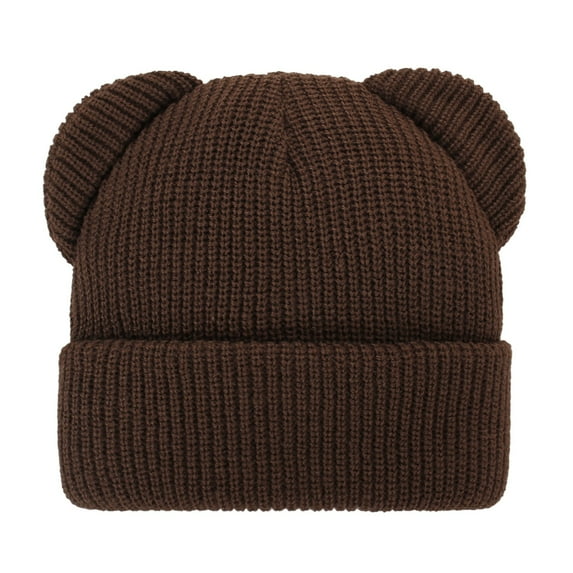 XIMIN Baby Winter Hat Knit Beanie with Bear Ear Infant Toddler Boys Girls Solid Color Soft Knitted Cute Slouchy Warm Slouchy Crochet Hat Cap for Cold Weather