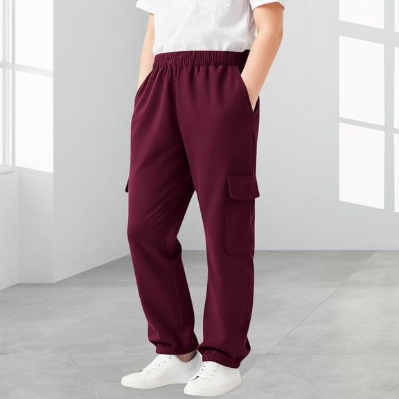 XIMIN Baggy Cargo Pants for Boys Wide Leg Oversized Fleece Joggers Solid Color Straight Elastic Waist Sweatpants Kids Stylish Loose Track Pants Y2k Clothes