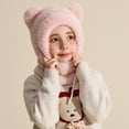 thumbnail image 1 of XIMIN Bear Ear Baby Girls Boys Winter Hat Toddler Knitted Ear Flaps Cute Stuffed Hood Scarf Beanies with Fleece Lining Fluffy Ski Snow Hat, 1 of 7
