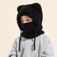 thumbnail image 1 of XIMIN Bear Ear Baby Girls Boys Winter Hat Toddler Knitted Ear Flaps Cute Stuffed Hood Scarf Beanies with Fleece Lining Fluffy Ski Snow Hat, 1 of 5