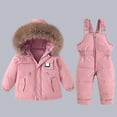 thumbnail image 1 of XIMIN Boy Two Piece Outfits Snow Ski Bibs Pant and Down Jacket Toddler Girl Snowsuit Winter Warm Clothes Snow Bib Kid Coat Winter Jumpsuit, 1 of 3