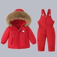 thumbnail image 1 of XIMIN Boy Two Piece Outfits Snow Ski Bibs Pant and Down Jacket Toddler Girl Snowsuit Winter Warm Clothes Snow Bib Kid Coat Winter Jumpsuit, 1 of 3
