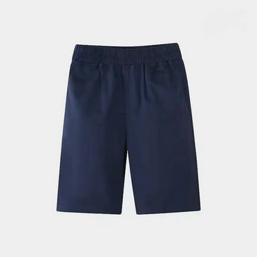 XIMIN Boy's Casual Shorts Cotton Classic Fit Elastic Waist Beach Shorts with Pockets Toddler Infant Boy Shorts Summer School Uniform Performance Short (4-5 Years, Navy)