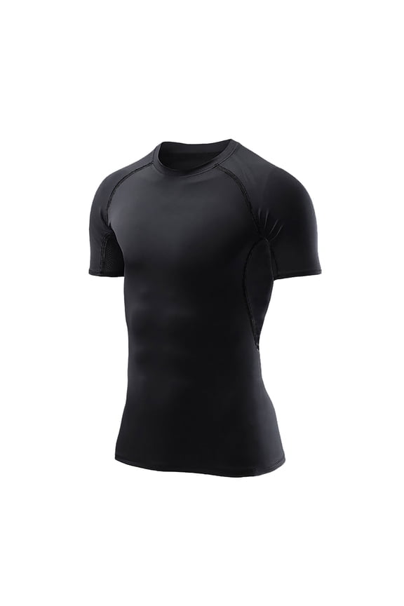 Boys Compression Short Sleeve Shirt - Quick Dry Raglan Fit Performance Comfortable and Stylish Training Clothes T-Shirt for Training (Black, 13-14 Years)