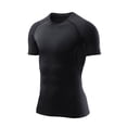 thumbnail image 1 of XIMIN Boys Compression Short Sleeve Shirt - Quick Dry Raglan Fit Performance Comfortable and Stylish Training Clothes T-Shirt for Training (Black, 9-10 Years), 1 of 6