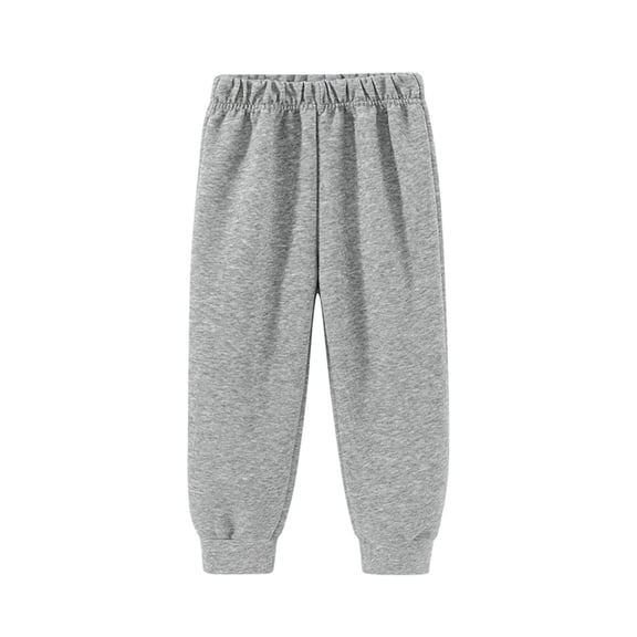 XIMIN Boys' Fleece Jogger Baggy Wide Leg Sweatpants Athletic Track Cotton Sweat Pants Tapered Solid Color Pull On Jogger Pants Activewear with Cuffed Hem