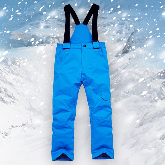 XIMIN Boys Girls Kids Snow Bib Baggy Ski Pants Snow Pants Winter Outdoor Trousers Toddler Snowboard Overall Insulated Waterproof Windproof Warm Snow Ski Pants
