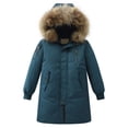 thumbnail image 1 of XIMIN Boys Girls Long Coat Insulated Heavyweight Puffer Jacket Waterproof Fleece Lined Parka Jackets Insulated Parka with Faux Fur Hooded Padded Down Coat, 1 of 3