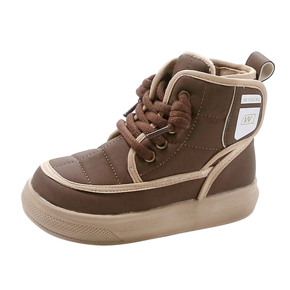 XIMIN Boys and Girls Spring and Autumn Winter Fashion Thick Baby Cotton Boots Children's Two Padded Warm Children's Shoes Trendy Comfortable Cotton Shoes Boots