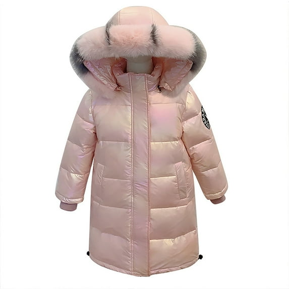 XIMIN Children's Winter Down For Girls Korean Colorful Mid Length Thickened Coat For Middle And Large Children And Boys