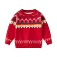 thumbnail image 1 of XIMIN Christmas Ugly Sweater for Kids Sweater Girls Boys Crewneck Cute Fuzzy Funny Wintertime and Holiday Parties Knitted Pullover Fair Isle Sweaters Pullover Jumper, 1 of 7