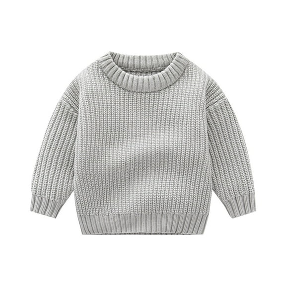 XIMIN Crew Neck Long Sleeve Pullover Sweatshirt Toddler Long Sleeve Crew Neck Solid Knit Sweater Winter Clothes for Girls and Boys Baby Tops Clothes