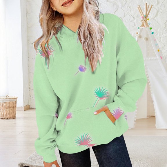 XIMIN Cute Hoodies Teen Girls Y2k Preppy Floral Graphic Sweatshirt Dandelion Print Baggy Aesthetic Hoodie Y2k Trendy Clothes Oversized Hooded Streetwear