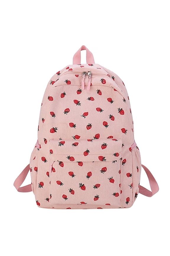 Cute Strawberry Backpack Kawaii Aesthetic Backpack Waterproof Casual Daypack College Laptop Backpack for Women Fashion Travel Daypack