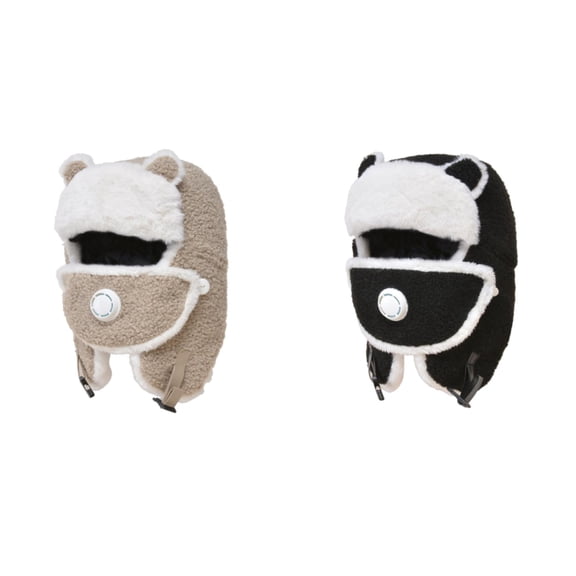 XIMIN Double Layer Thickening Baby Cap Windfall Kid Winter Hats Ski Cap for Girls Boys Windproof Thermal Trapper Hat with Earflap Face Warmer