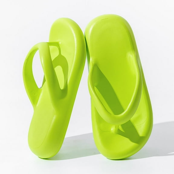 XIMIN EVA Womens Flip Flops Sandals Indoor Outdoor Two Wear Platform Fashion Simple Sandals Flip Flops Slip on Sport Summer Beach Slippers (6, Green)