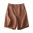 thumbnail image 1 of XIMIN Female Sweat Shorts for Beach Cotton and Linen Casual Trousers Thin Elastic High Waist Women's Shorts Comfy Casual with Pockets, 1 of 4
