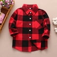 thumbnail image 1 of XIMIN Girl & Boy Button Down Shirt Jacket Kid Flannel Shirt Toddler Plaid Shirt Western Shirts Long Sleeve Shirt with Pocket Fall Shirt Coat Outwear, 1 of 2