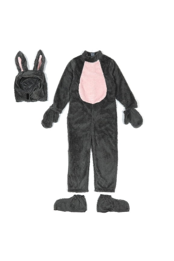 Girl's Bunny One-Piece,Toddler Grey Bunny with Jumpsuit and Rabbit Ears for Playful for Playful Baby Winter Comfortable Pajamas