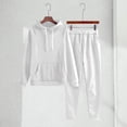 thumbnail image 1 of XIMIN Girls 2 Piece Track Suit Set, Pocket Hoodie with Pants, Fall Jogging and Workout Outfits for Kids (White, 15-16 Years), 1 of 7