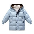 thumbnail image 1 of XIMIN Girls Boys Winter Outerwear Hooded Down Coat Packable Lightweight Warm Puffer Down Jacket with Trimmed Hood Warm Padded Coat Jackets, 1 of 5