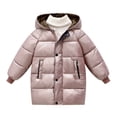 thumbnail image 1 of XIMIN Girls Boys Winter Outerwear Hooded Down Coat Packable Lightweight Warm Puffer Down Jacket with Trimmed Hood Warm Padded Coat Jackets, 1 of 4