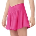 thumbnail image 1 of XIMIN Girls Butterfly Shorts Crossover High Waisted Athletic Shorts with Pockets 2 in 1 Flowy Running Skorts for Teen Tennis Running Workout (9-10 Years, Hot Pink), 1 of 5