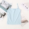 thumbnail image 1 of XIMIN Girls Cotton Tank Top Kids Spaghetti Straps Sleeveless Camisole Plant-Based Dyes Basic Tees Summer Solid Tshirt Y2k Cami Hypoallergenic (7-8 Years, Blue), 1 of 9