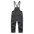 thumbnail image 1 of XIMIN Girls' Denim Overalls - Classic Adjustable Strap Jean Jumpsuit with Pockets for Kids Denim Jumpsuit for Children (Grey, 4-5 Years), 1 of 5