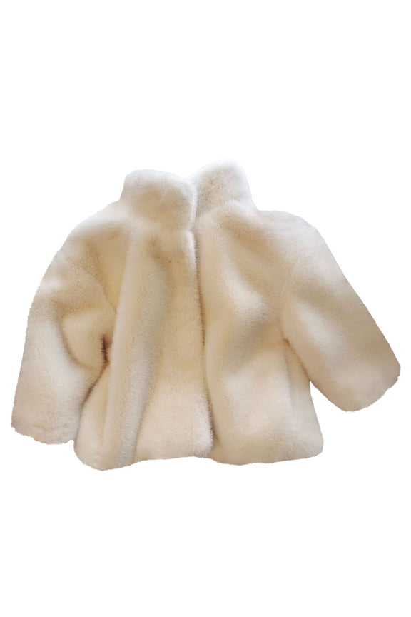 Girls Faux Fur Coat Fuzzy Shaggy Jacket Sherpa Fuzzy Outwear Soft Fleece Lined Furry Coats Outerwear Windproof Winter Warm Princess Dress Coat