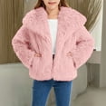thumbnail image 1 of XIMIN Girls Faux Fur Coat Kids Windproof Thick Fluffy Long Sleeve Cozy Lapel Collar Plush Outerwear Open Front Fuzzy Jacket Warm Winter Shaggy Outwear with Pockets, 1 of 5