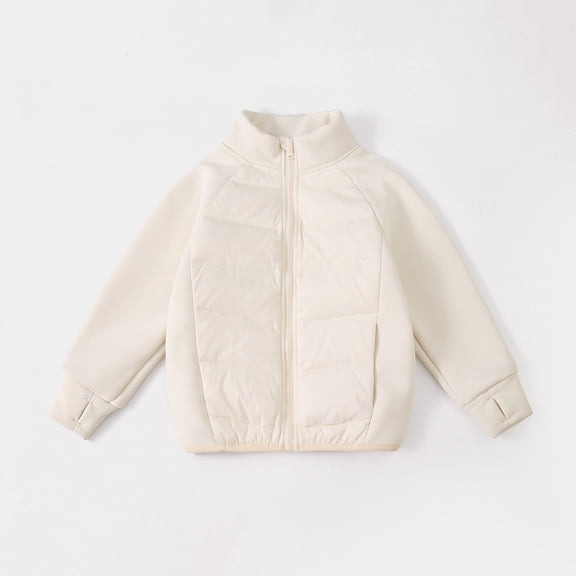 XIMIN Girls Fleece Lined Puffer Jackets Zip up Hooded Down Coats Bubble Winter Coat Water Resistant Outerwear Warm Insulated Outerwear Windbreaker Jackets