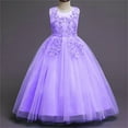 thumbnail image 1 of XIMIN Girls Lace Bridesmaid Dress Flower Kid Long A Line Wedding Pageant Dresses Tulle Party Formal Dress Ball Gown Toddler Princess Pageant Evening Dresse, 1 of 3