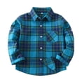 thumbnail image 1 of XIMIN Girls Long Sleeve Flannel Shirt Kids Buffalo Plaid Button Down Casual Cute Blouse Tops for Fall Winter, 1 of 9