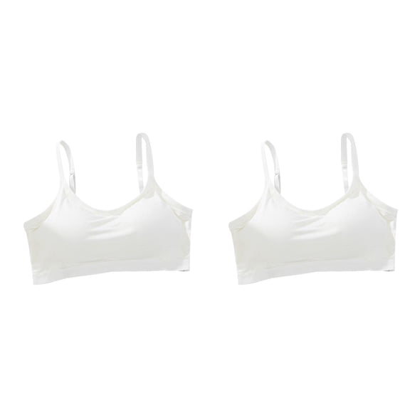 XIMIN Girls' Sexy Soft Cup Bra,Cami Training Bra Spaghetti Strap Sport Bra with Adjustable Strap Wireless Seamless Camisole Yoga Sport Bras 