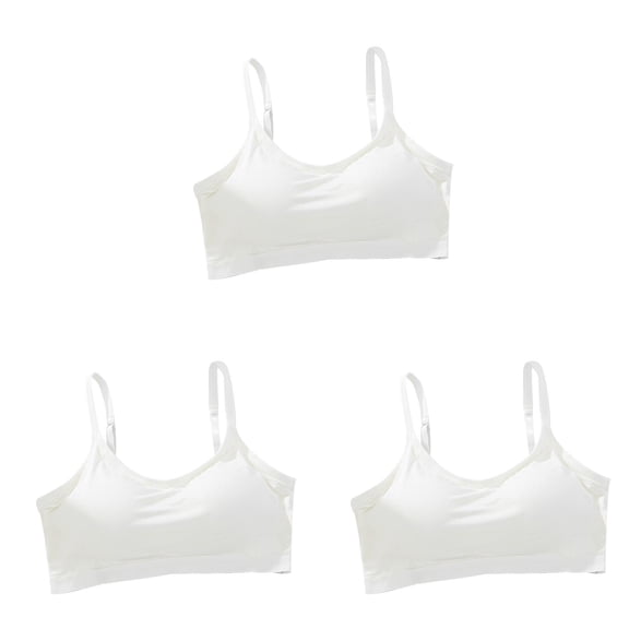 XIMIN Girls' Sexy Soft Cup Bra,Cami Training Bra Spaghetti Strap Sport Bra with Adjustable Strap Wireless Seamless Camisole Yoga Sport Bras