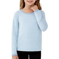 thumbnail image 1 of XIMIN Girls Striped Thumb Hole Long Sleeve Shirts Kids Crewneck Tops Curved Tees 514 Years, 1 of 4