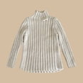 thumbnail image 1 of XIMIN Girls Thick Cable Knit Cotton Turtleneck Solid Color Sweater Kids Long Sleeve Slim Fit Lightweight Base Layer Tops Fall Winter Warm Soft Pullover Shirt, 1 of 2