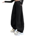 thumbnail image 1 of XIMIN Girls Wide Leg Baggy Sweatpants Dance Streetwears Loose Fit Athletic Pants Casual Elastic Waisted Lightweight Casual Fashion Active Trousers, 1 of 4