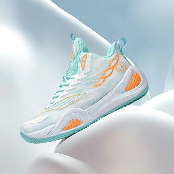 XIMIN High-Top Basketball ShoesWear-Resistant Graffiti Design Shoes Non Slip Fashion Sneakers Breathable Unisex-Adult Outdoor Sport Shoe for Womens Mens (10, Mint Green)