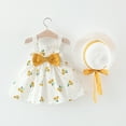thumbnail image 1 of XIMIN Infant Baby Girls Summer Bowknot Dresses Sleeveless Princess Clothes Cherry Polka Dot Tank Skirt Bow Hat Party Summer Tutu Dresses Backless Party Outfit Set 2Pcs, 1 of 4