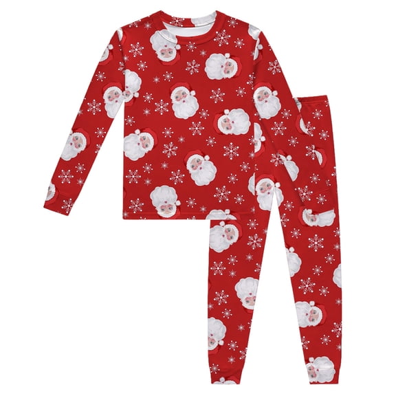 XIMIN Kid Boys Girls Christmas Outfit Funny Xmas Gift Santa Claus Print Long Sleeve Pullover Funny Tops Sweatshirts with Pants Christmas Clothes